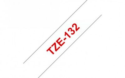 קלטת אדום על שקוף 12 מ"מ מקורי Brother TZE132  למינציה דביק סטנדרטי