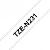 קלטת שחור על לבן 12 מ"מ מקורי Brother TZEN231  ללא למינציה דביק סטנדרטי