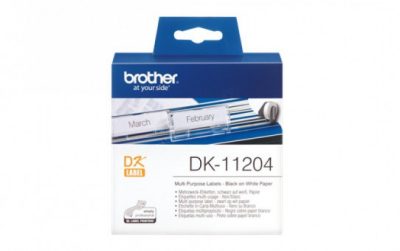 גליל תוויות מקורי 17x54 מ"מ שחור על לבן  DK-11204 Brother גליל תוויות מקורי 17x54 מ"מ שחור על לבן  DK-11204 Brother
