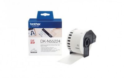 גליל נייר רציף לא דביק DK-N55224 של Brother - שחור על לבן, 54 מ``מ DKN55224
