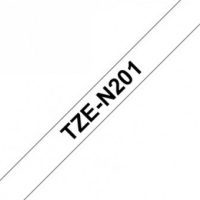 קלטת שחור על לבן 3.5 מ"מ מקורי Brother TZEN201  ללא למינציה דביק סטנדרטי