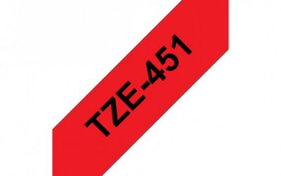 קלטת שחור על אדום 24 מ"מ מקורי Brother TZE451 למינציה דביק סטנדרטי קלטת שחור על אדום 24 מ"מ מקורי Brother TZE451 למינציה דביק סטנדרטי