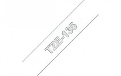 קלטת לבן על שקוף 12 מ"מ מקורי Brother TZE135 למינציה דביק סטנדרטי קלטת לבן על שקוף 12 מ"מ מקורי Brother TZE135 למינציה דביק סטנדרטי