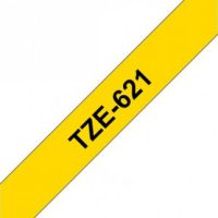 קלטת שחור על צהוב 9 מ"מ מקורי Brother TZE621  למינציה דביק סטנדרטי