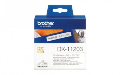 גליל תוויות מקורי 17x87 מ"מ שחור על לבן  DK-11203 Brother