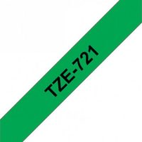 קלטת שחור על ירוק 9 מ"מ מקורי Brother TZE721  למינציה דביק סטנדרטי