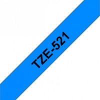 קלטת שחור על כחול 9 מ"מ מקורי Brother TZE521  למינציה דביק סטנדרטי