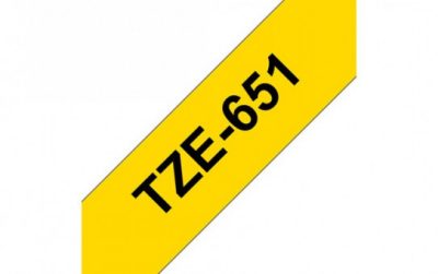 קלטת שחור על צהוב 18 מ"מ מקורי Brother TZe651 למינציה דביק סטנדרטי קלטת שחור על צהוב 18 מ"מ מקורי Brother TZe651 למינציה דביק סטנדרטי