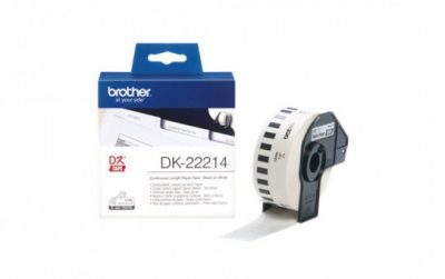 גליל תוויות מקורי 12 מ"מ שחור על לבן Brother DK-22214 גליל תוויות מקורי 12 מ"מ שחור על לבן Brother DK-22214
