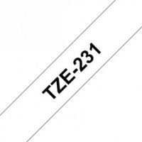 קלטת שחור על לבן 12 מ"מ מקורי Brother TZE231  למינציה דביק סטנדרטי
