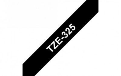 קלטת לבן על שחור 9 מ"מ מקורי Brother TZE325 למינציה דביק סטנדרטי קלטת לבן על שחור 9 מ"מ מקורי Brother TZE325 למינציה דביק סטנדרטי