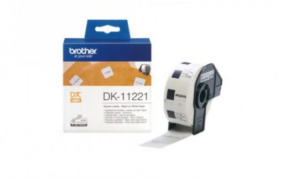 גליל תוויות מקורי ריבוע 23x23 מ"מ שחור על לבן  DK-11221 Brother גליל תוויות מקורי ריבוע 23x23 מ"מ שחור על לבן  DK-11221 Brother