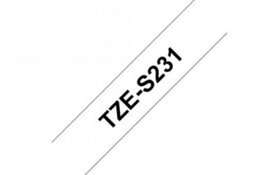 סרט למינציה מקורי שחור על לבן דביק חזק רוחב 12 מ"מ Brother TZES231 סרט למינציה מקורי שחור על לבן דביק חזק רוחב 12 מ"מ Brother TZES231