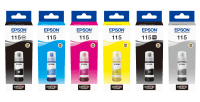 סט 6 בקבוקי דיו מקורי אפסון 115 Epson Ecotank