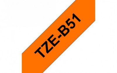 קלטת שחור על כתום זוהר 24 מ"מ מקורי Brother TZE B51  למינציה דביק סטנדרטי זוהר קלטת שחור על כתום זוהר 24 מ"מ מקורי Brother TZE B51  למינציה דביק סטנדרטי זוהר