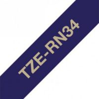 קלטת זהב על כחול צי 12 מ"מ מקורי Brother TZE RN34  ללא למינציה דביק סטנדרטי