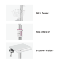 עגלה רפואית מודולרית LUMI MED06-4 עם מחזיק לפטופ נגד גניבה